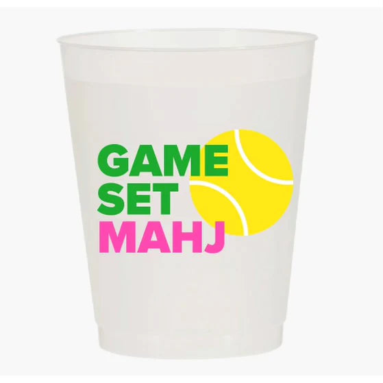 "Game Set Mahj" Tennis Cups